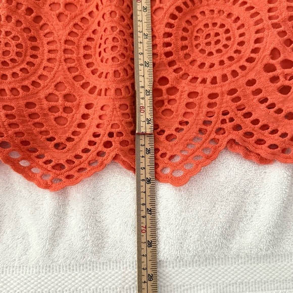 H by Halston Short Sleeve Mix Media Eyelet Cotton Blouse Top Size M - Picture 4 of 8